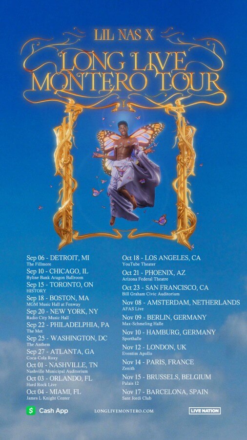 Lil Nas X annuncia il Long Live Montero Tour. C'è l'Europa ma niente Italia - Long Live Montero Tour - Gay.it
