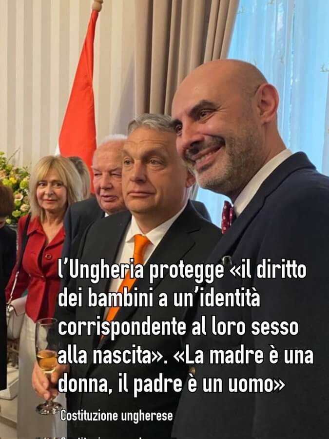 Salvini abbraccia Orbán che va dal Papa, e Pillon fa sue le leggi omotransfobiche d'Ungheria: "Anche in Italia" - Orban e Pillon 3 - Gay.it