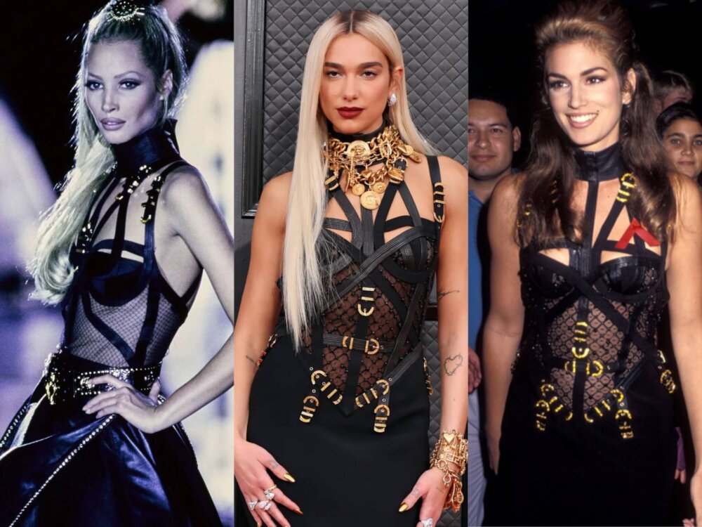 Grammy Awards 2022: Donatella Versace e Dua Lipa in un bellissimo fashion moment Anni 90 – VIDEO