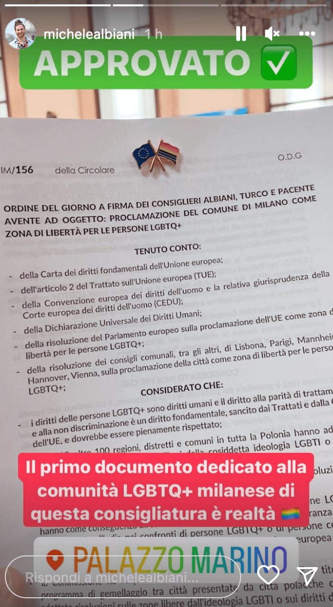 Milano proclamata Zona di Libertà LGBTQ+ e prima città d'Italia con un Registro di Genere per le persone trans* - Milano 2 Zona di Libertà per le persone LGBTQ 3 - Gay.it