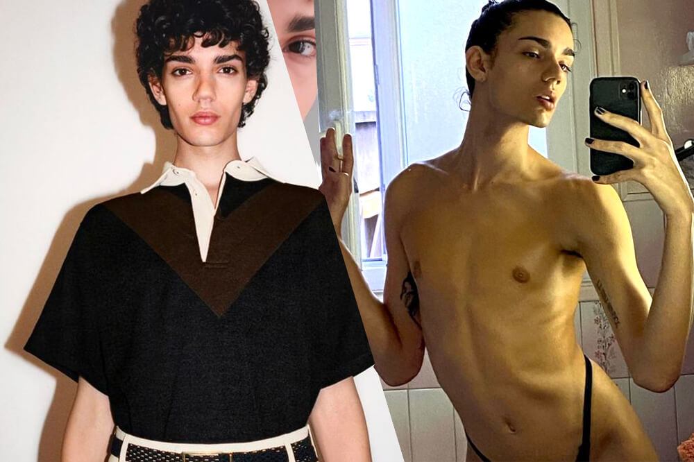 tobias dionisi non binary model fashion moda modello bottega veneta