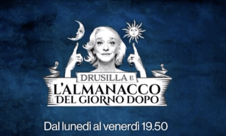 Drusilla e l’Almanacco del Giorno Dopo, ecco il primo spot del suo nuovo programma Rai – VIDEO