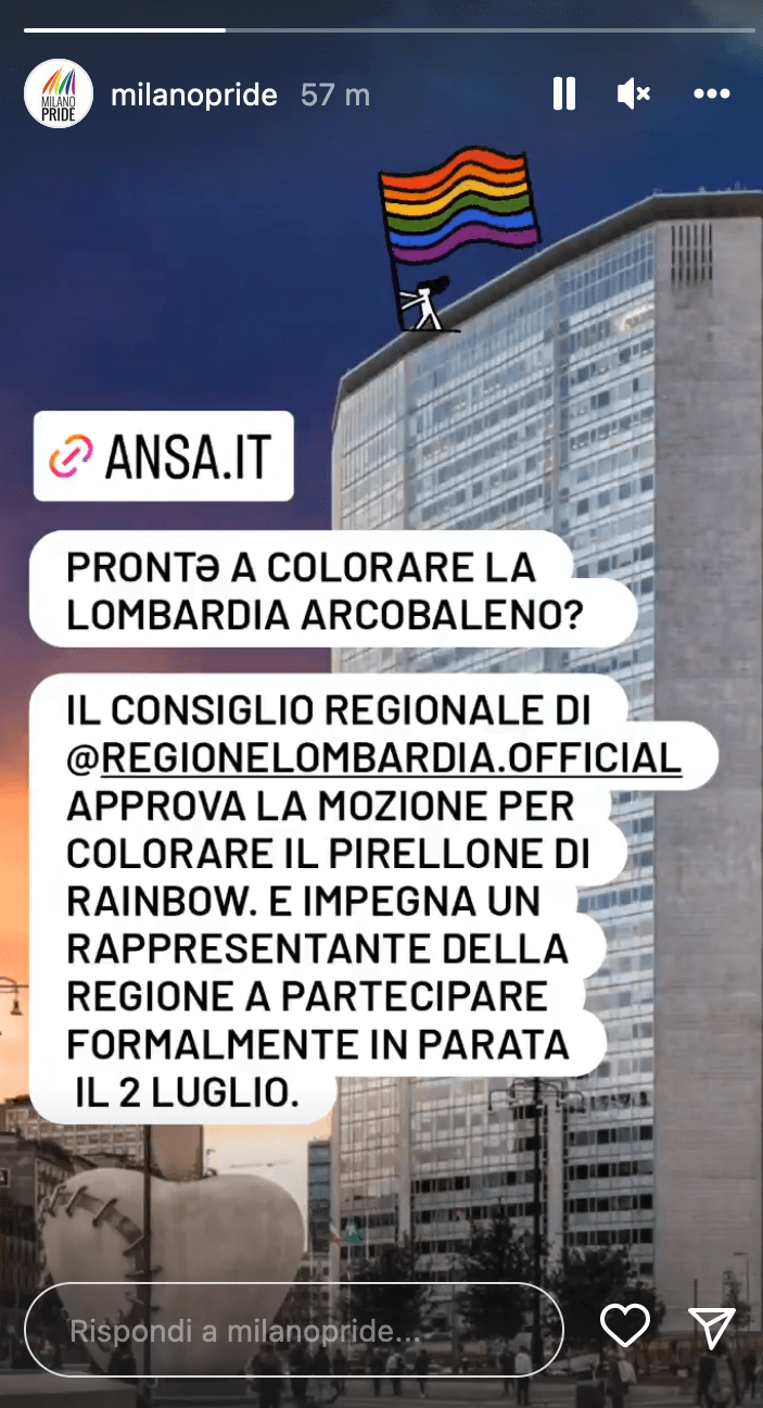 Milano Pride 2022, la Regione Lombardia ci sarà e il Pirellone diventerà arcobaleno - Pirellone rainbow - Gay.it