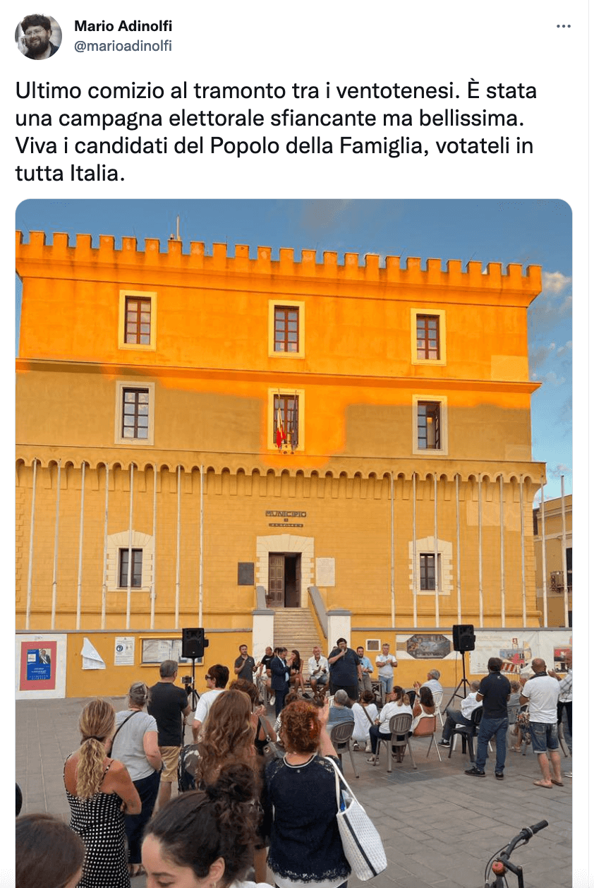 Ventotene sindaco, Adinolfi si candida e prende ZERO voti. Uno in meno del Partito Gay - Popolo della Famiglia - Gay.it