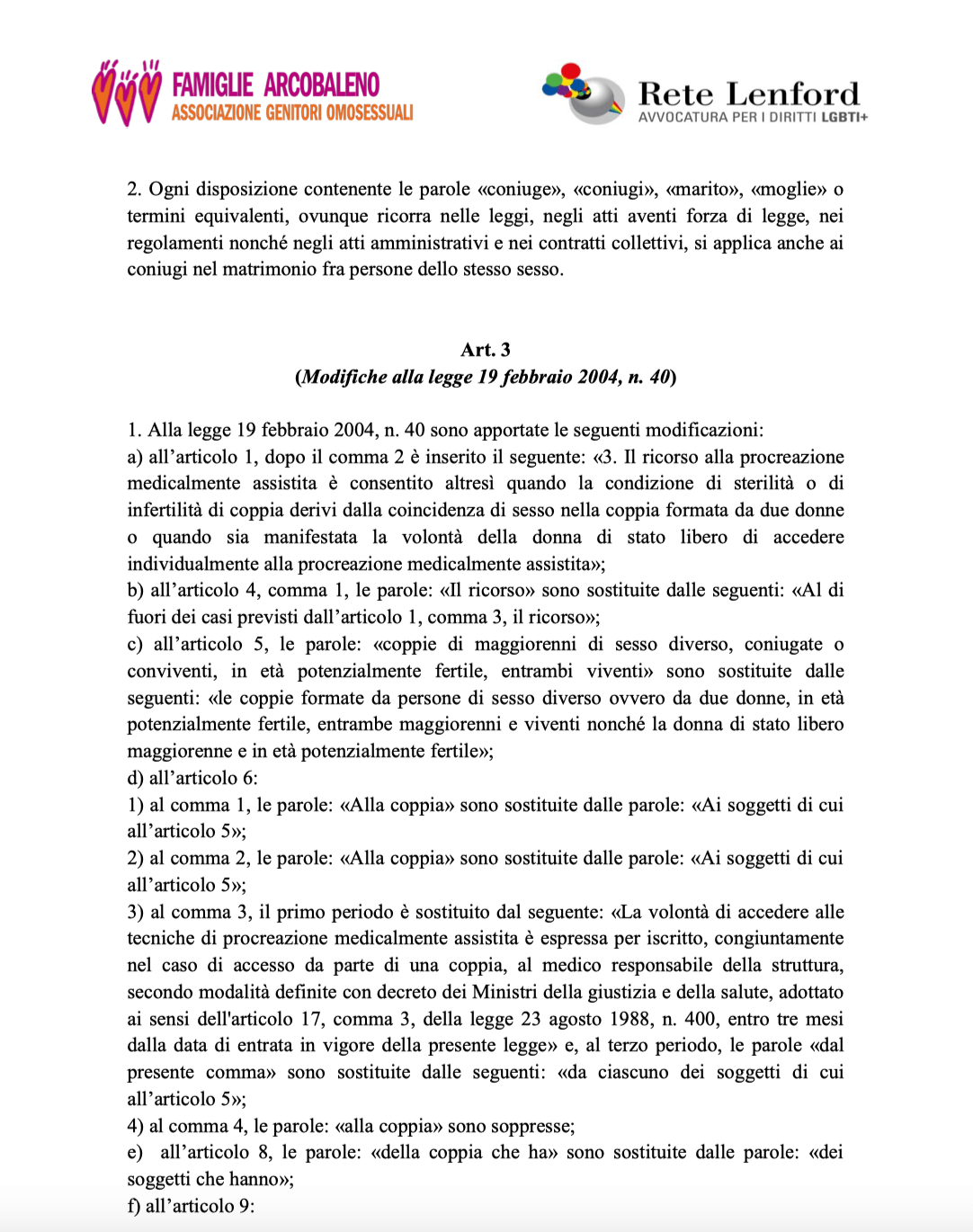 Presentata proposta di legge per l’uguaglianza e la pari dignità di tutte le famiglie. Il testo integrale - Presentata proposta di legge per luguaglianza e la pari dignità di tutte le famiglie 2 - Gay.it