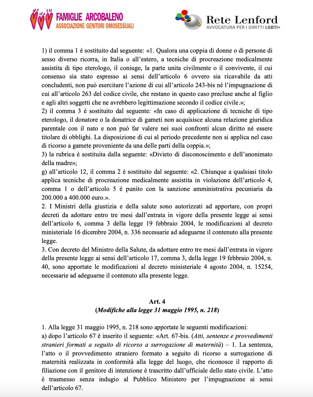 Presentata proposta di legge per l’uguaglianza e la pari dignità di tutte le famiglie. Il testo integrale - Presentata proposta di legge per luguaglianza e la pari dignità di tutte le famiglie 3 - Gay.it