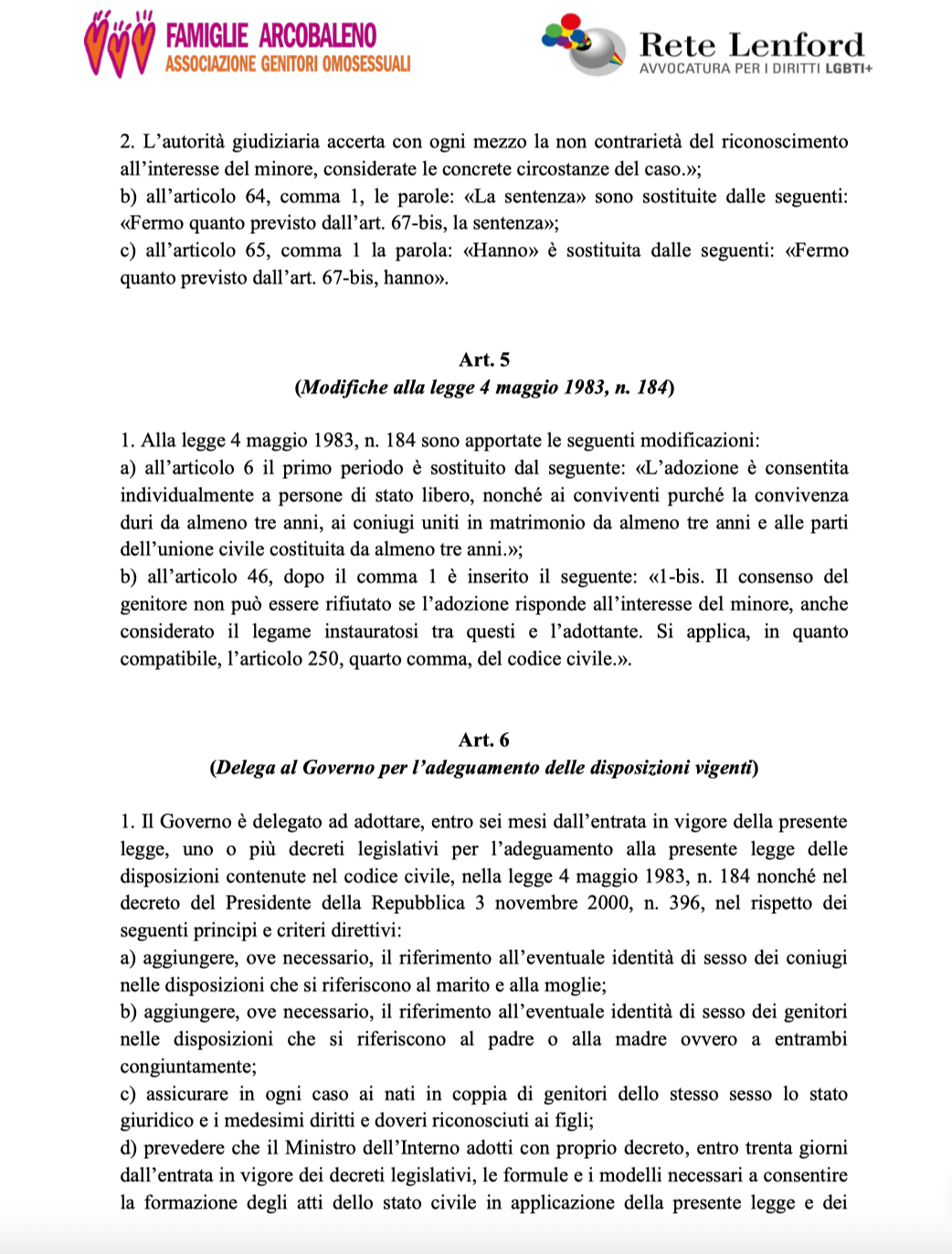 Presentata proposta di legge per l’uguaglianza e la pari dignità di tutte le famiglie. Il testo integrale - Presentata proposta di legge per luguaglianza e la pari dignità di tutte le famiglie 4 - Gay.it