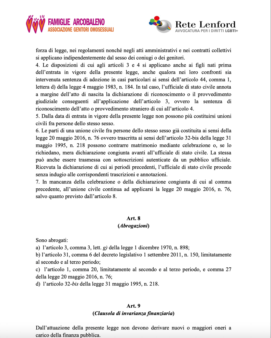 Presentata proposta di legge per l’uguaglianza e la pari dignità di tutte le famiglie. Il testo integrale - Presentata proposta di legge per luguaglianza e la pari dignità di tutte le famiglie 6 - Gay.it