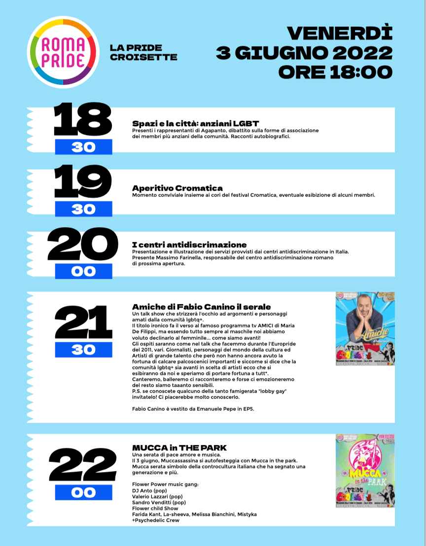 Roma Pride 2022 omaggia Raffaella Carrà: "Torniamo a fare rumore". Il programma della Gay Croisette - Pride Croisette 2022 il programma 2 - Gay.it