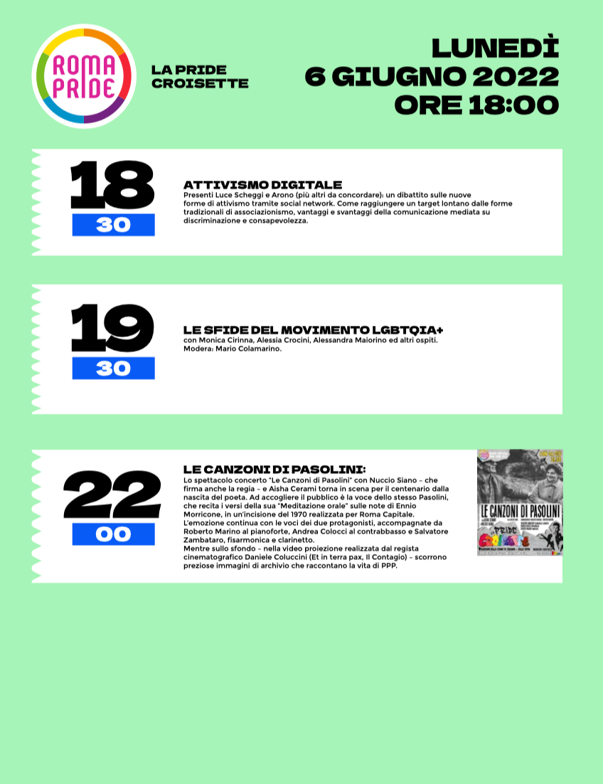 Roma Pride 2022 omaggia Raffaella Carrà: "Torniamo a fare rumore". Il programma della Gay Croisette - Pride Croisette 2022 il programma 5 - Gay.it