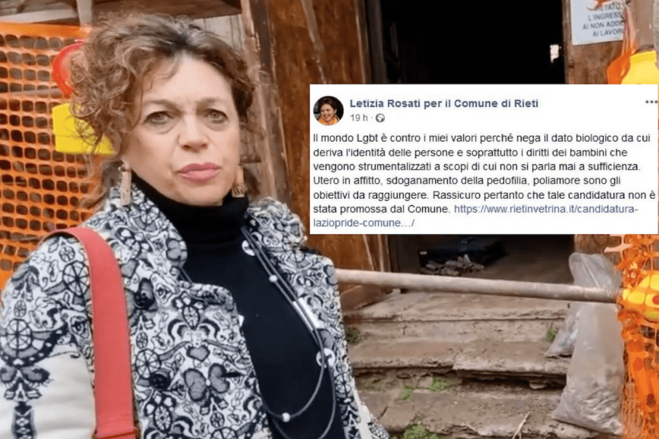 Rieti, Letizia Rosati assessora a scuola e cultura dopo aver detto “Il mondo LGBT sdogana la pedofilia”