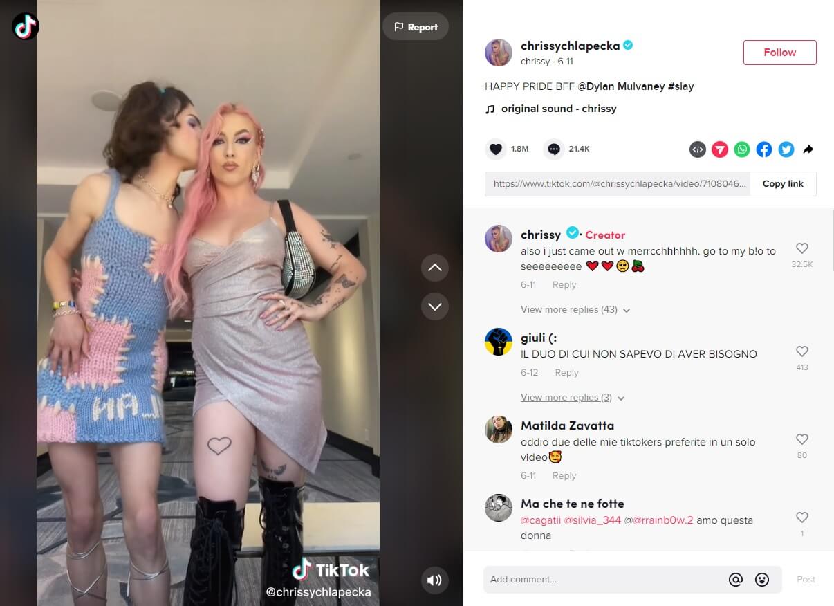 Pride e TikTok: chi sono gli 11 creator selezionati per raccontare l'orgoglio queer - chrissy chlapecka tiktok - Gay.it