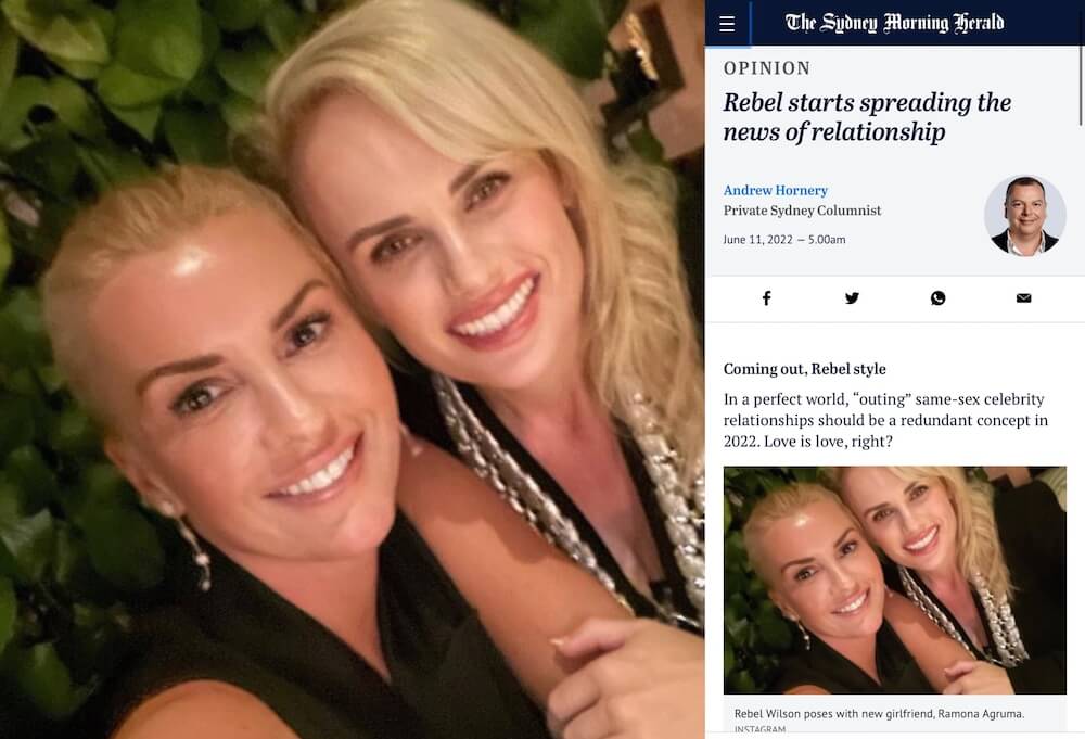 Rebel Wilson indotta al coming out dalla minaccia di outing: è polemica