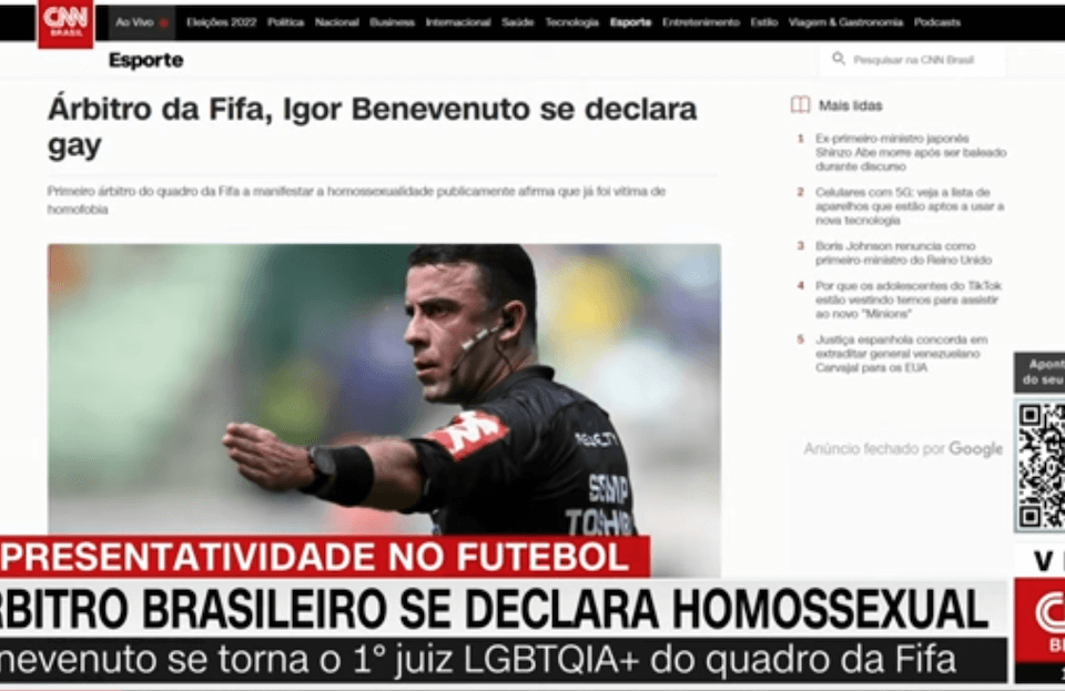 Igor Benevenuto primo arbitro FIFA a fare coming out: “Ci sono molti gay nel calcio. Noi esistiamo”