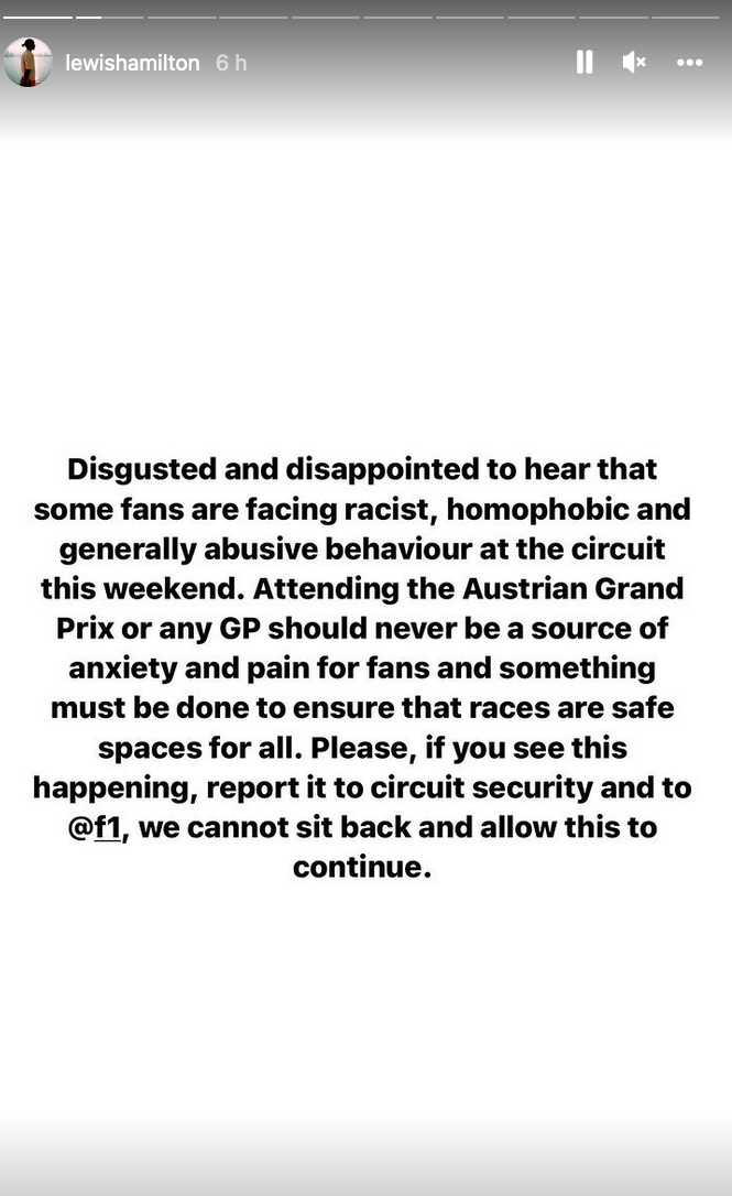Gp di Austria, Lewis Hamilton disgustato e deluso dall'omofobia piovuta dagli spalti - Lewis Hamilton - Gay.it