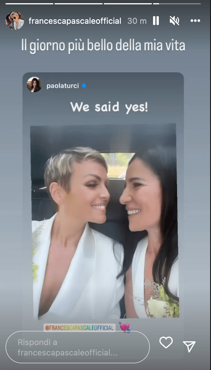 Paola Turci e Francesca Pascale si sono unite civilmente: "We Said Yes, è una cosa bellissima" - Paola Turci e Francesca Pascale spose 2 - Gay.it