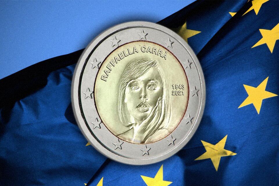 moneta 2 euro raffaella carrà
