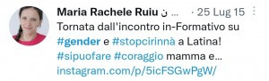 Elezioni 2022: Maria Rachele Ruiu di Pro Vita, antiabortista, anti-gender e anti-LGBT, eletta con Fratelli d'Italia - Screenshot 20220824 182503 Twitter - Gay.it