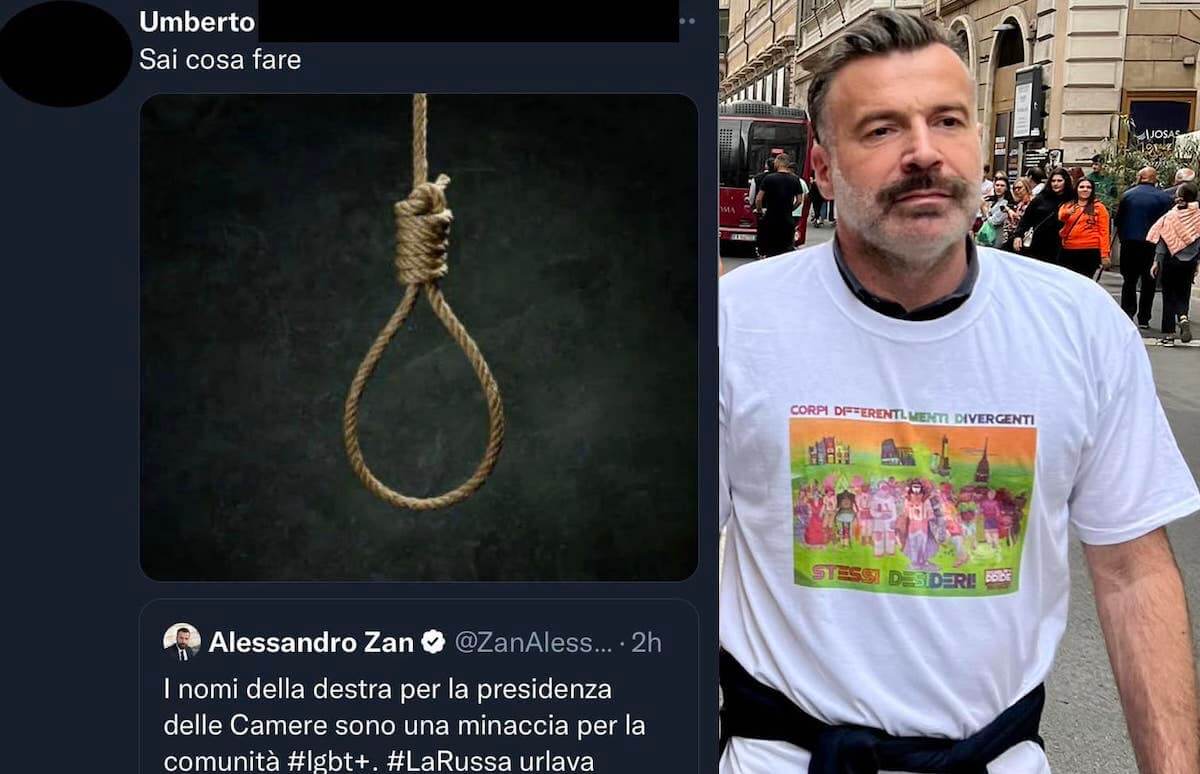 Alessandro Zan, insulti e cappi social: “Latrina umana, diventa trans, sopprimiti”