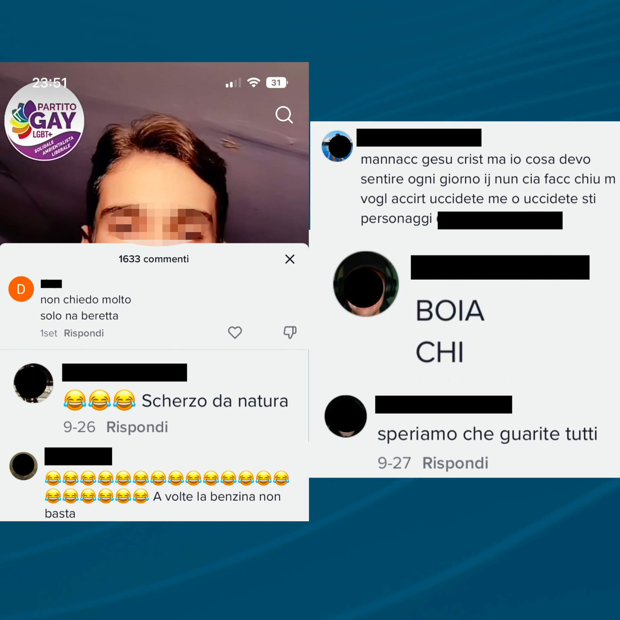 17enne attivista del Partito Gay travolto dall'omofobia: "Scherzo della natura, uccidetelo" - VIDEO - Commenti omofobi tiktok - Gay.it
