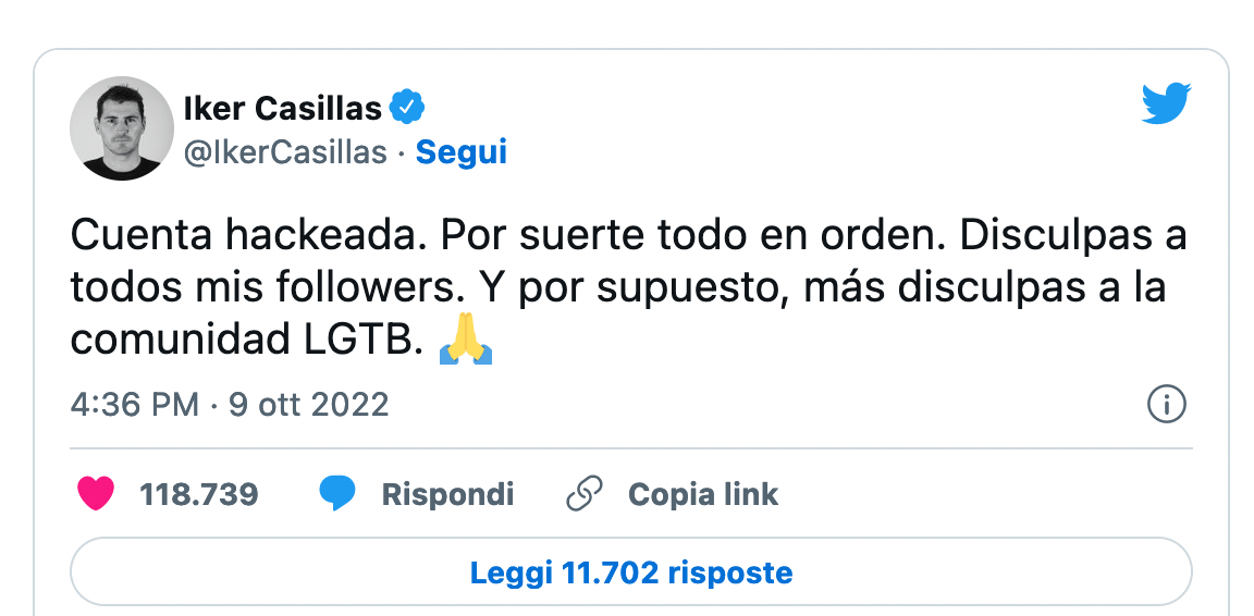 Iker Casillas fa coming out: "Sono gay". Poi rettifica: "Account hackerato, chiedo scusa alla comunità LGBT" - Iker Casillas gay - Gay.it