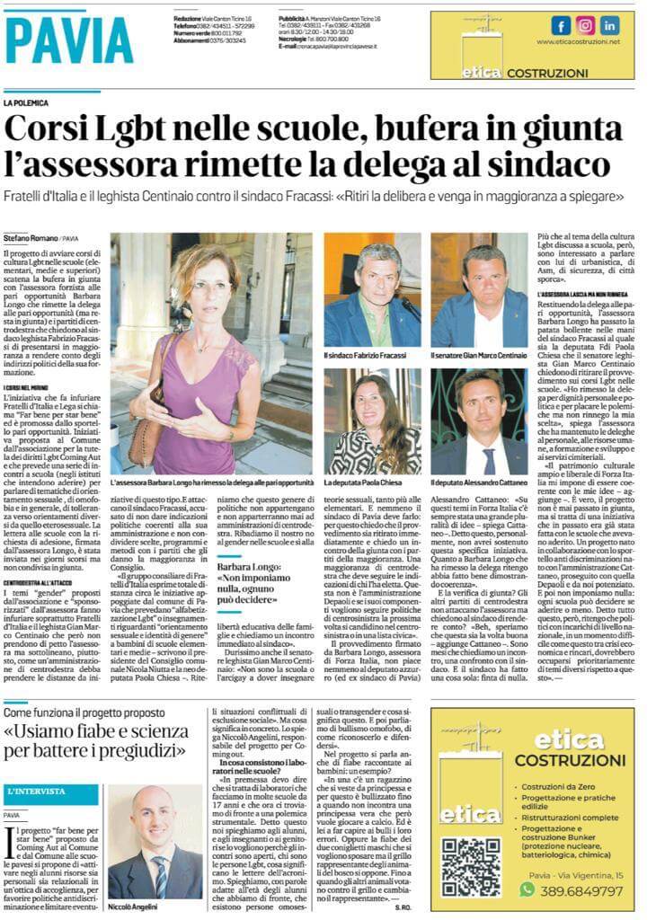 Pavia, Fratelli d'Italia e Lega vogliono eliminare i laboratori antidiscriminazione LGBTQ+ nelle scuole - Pavia 3 - Gay.it