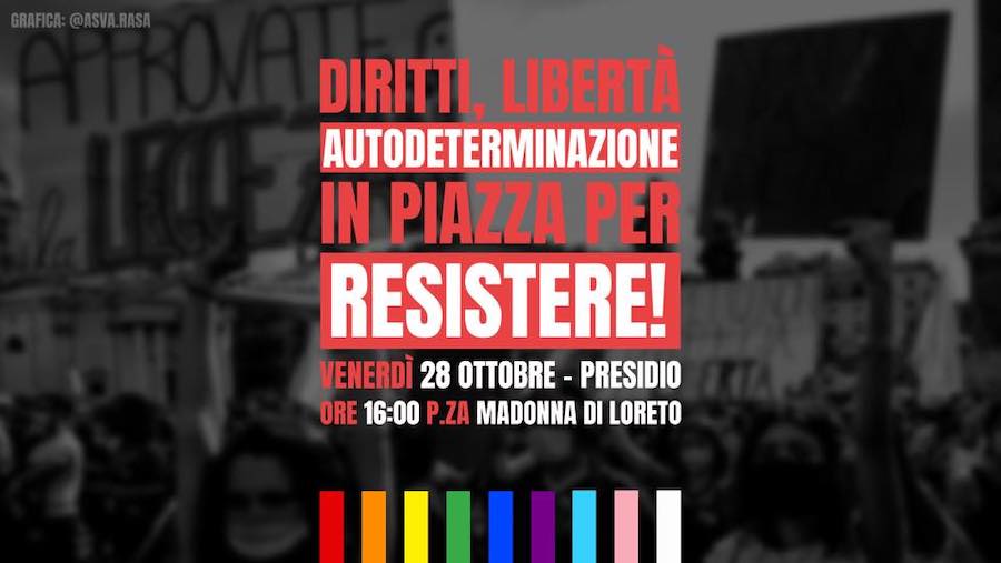 Venerdì in piazza a Roma per Resistere al grido "Diritti, Libertà e Autodeterminazione" - Resistere in Piazza a Roma - Gay.it