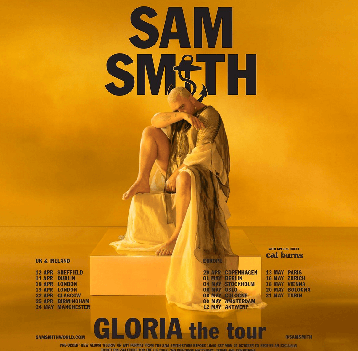Sam Smith, nuovo album Gloria e nuovo tour. In Italia concerti a Torino e Bologna - Sam Smith tour Gloria - Gay.it