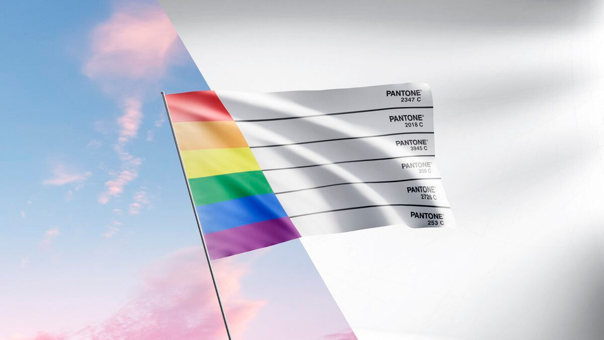 “Colors of Love”, Pantone realizza una bandiera rainbow bianca con i codici dei colori per Qatar 2022