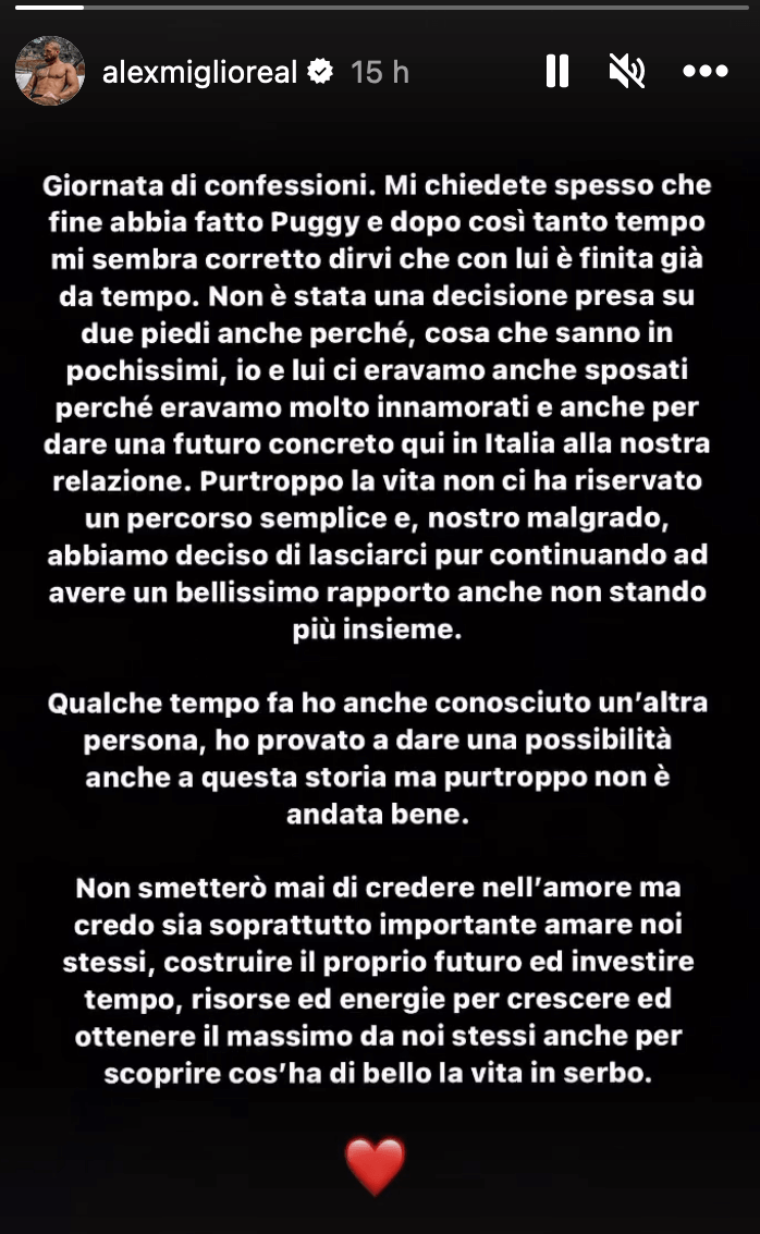 Alex Migliorini, l'ex tronista gay di Uomini e Donne ha divorziato: "Con Puggy è finita" - Alex Migliorini divorzio - Gay.it