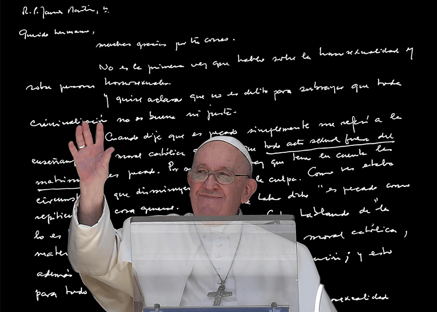 Lettera di Papa Francesco: non è l’essere gay peccato, ma gli atti omosessuali