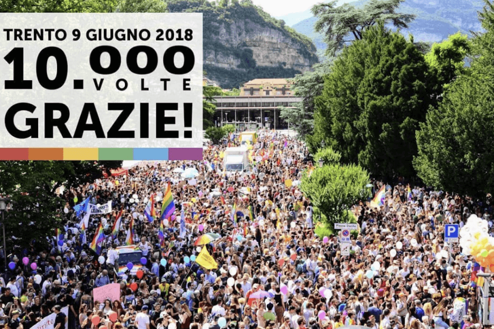 Dolomiti Pride 2023 a Trento sabato 3 giugno