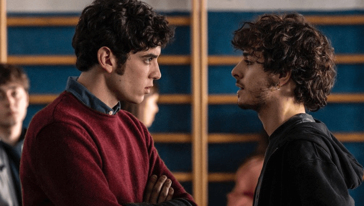Nicolas Maupas e Damiano Gavino in "Un Professore"