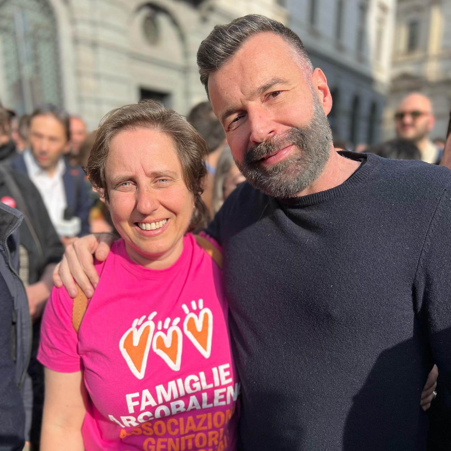 Milano 18 Marzo 2023 - Manifestazione in difesa delle Famiglie Arcobaleno Alessia Crocini Alessandro Zan