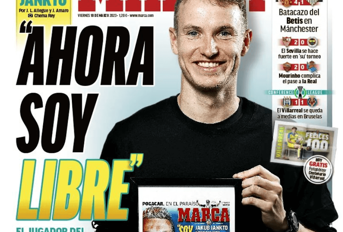 Jakub Jankto sulla prima pagina di Marca ad un mese dal coming out: “Ora sono libero”