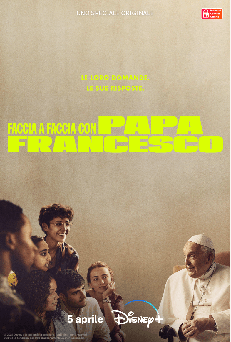 Faccia a Faccia con Papa Francesco, arriva lo speciale Disney+ in cui il Pontefice parla anche di diritti LGBT+ – il trailer - Poster Faccia a faccia con Papa Francesco - Gay.it