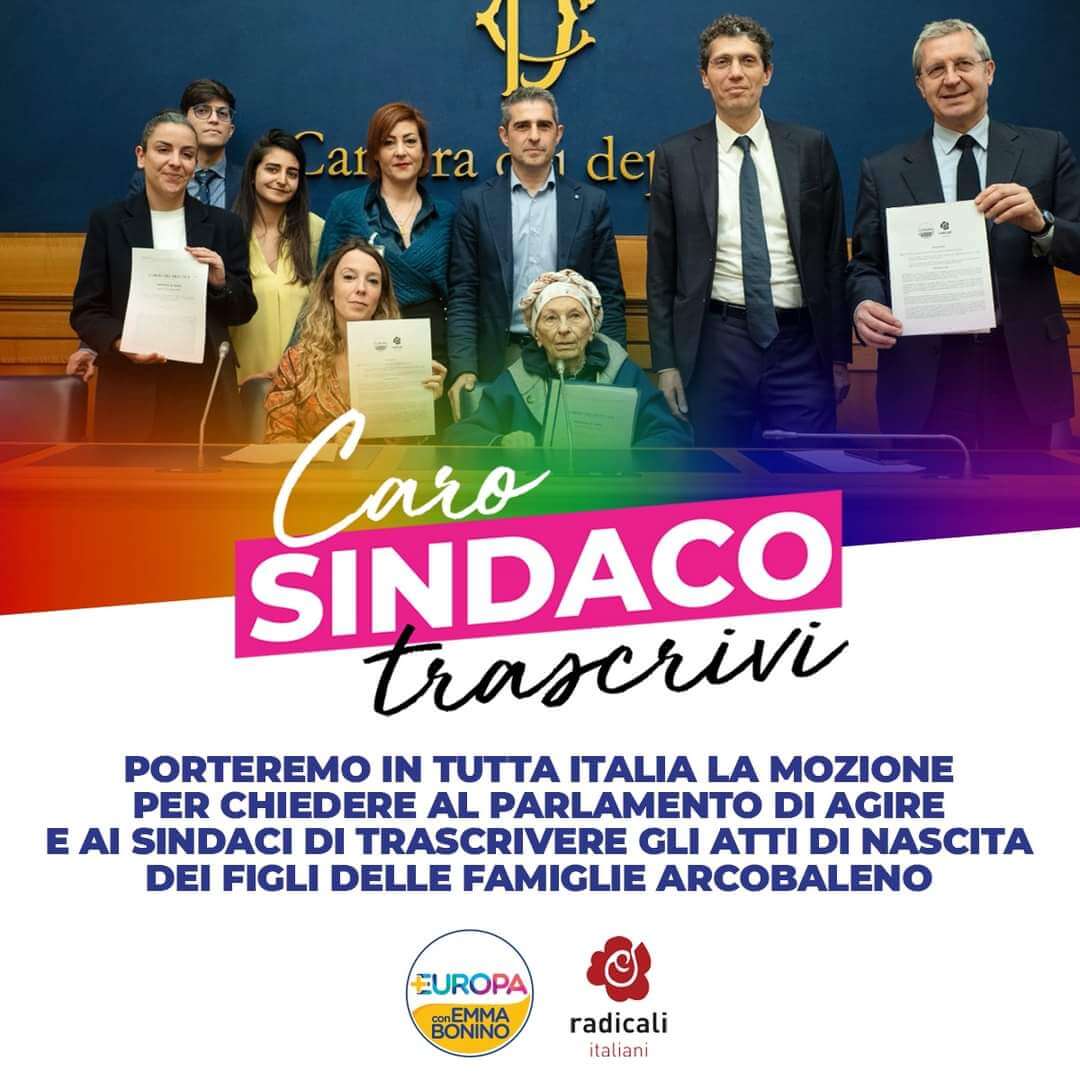 I Sindaci sfidano il governo in difesa dei figli delle coppie omogenitoriali, in piazza il 12 maggio a Torino? - Radicali e Piu Europa - Gay.it