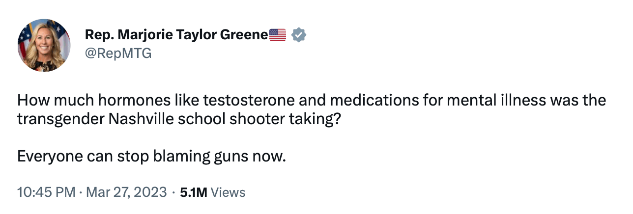 Tweet di Marjorie Taylor Green
