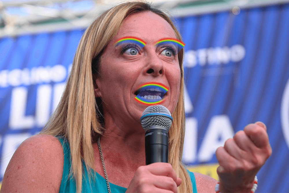 Giorgia Meloni arcobaleno