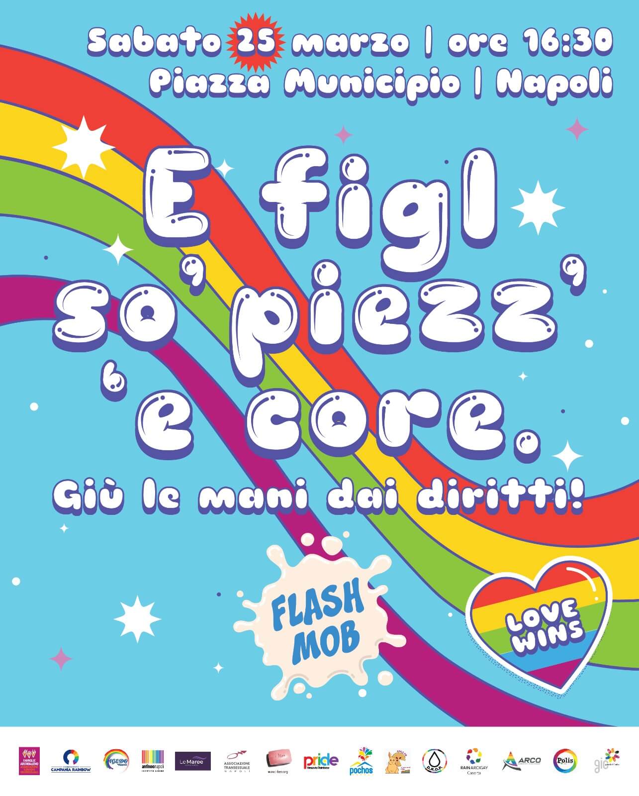 Genova, Palermo, Catania e Napoli scendono in piazza a sostegno delle Famiglie Arcobaleno - napoli pride - Gay.it