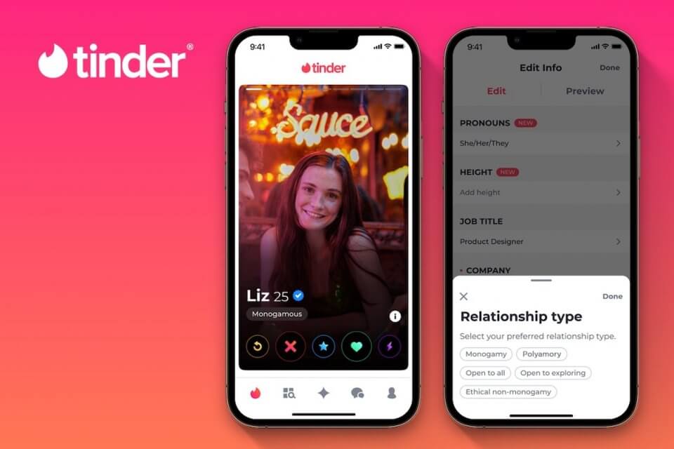 Tinder, arrivano le opzioni sui pronomi e sul tipo di relazione che si cerca