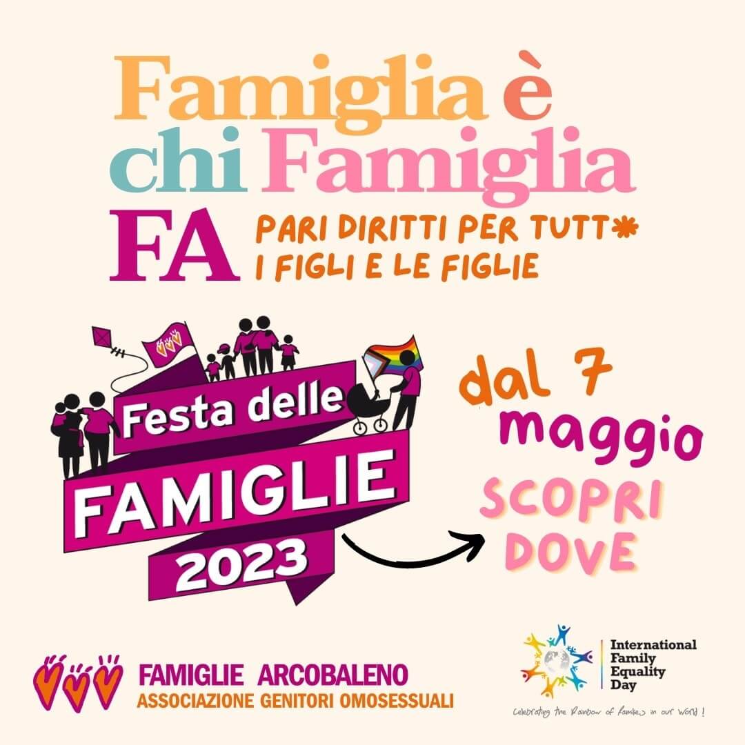 Festa delle Famiglie 2023, ecco le piazze d'Italia al fianco delle famiglie arcobaleno - Festa delle Famiglie 2023 ecco le piazze dItalia al fianco delle famiglie arcobaleno 2 - Gay.it