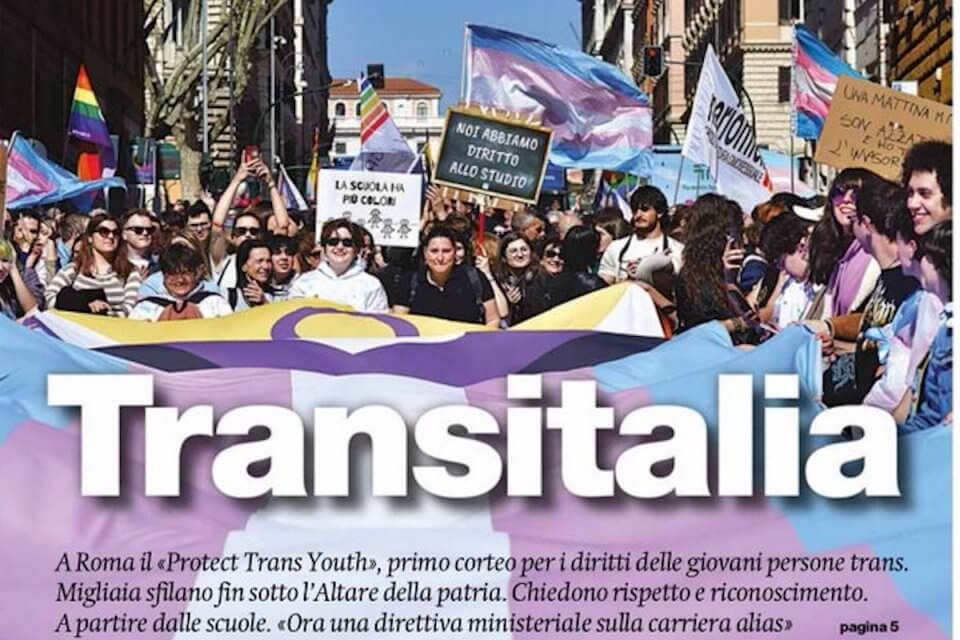 Roma, quasi 10.000 persone al primo corteo per la difesa dei diritti delle giovani persone trans - Roma quasi 10.000 persone al primo corteo per la difesa dei diritti delle persona trans - Gay.it