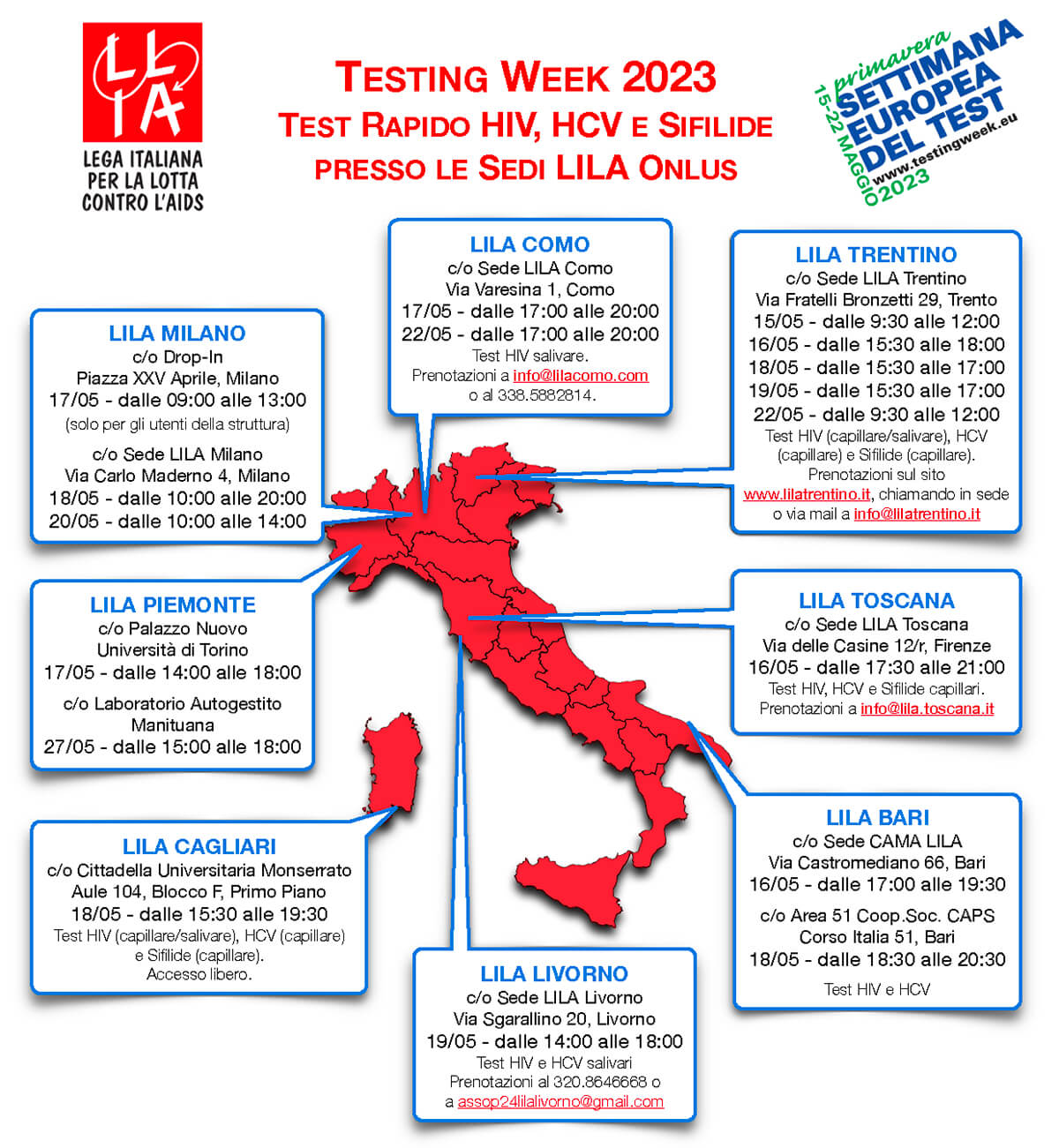 15-24 maggio 2023: anche in Italia l'European Testing Week di primavera per HIV, IST ed Epatiti - TW2023Spring - Gay.it