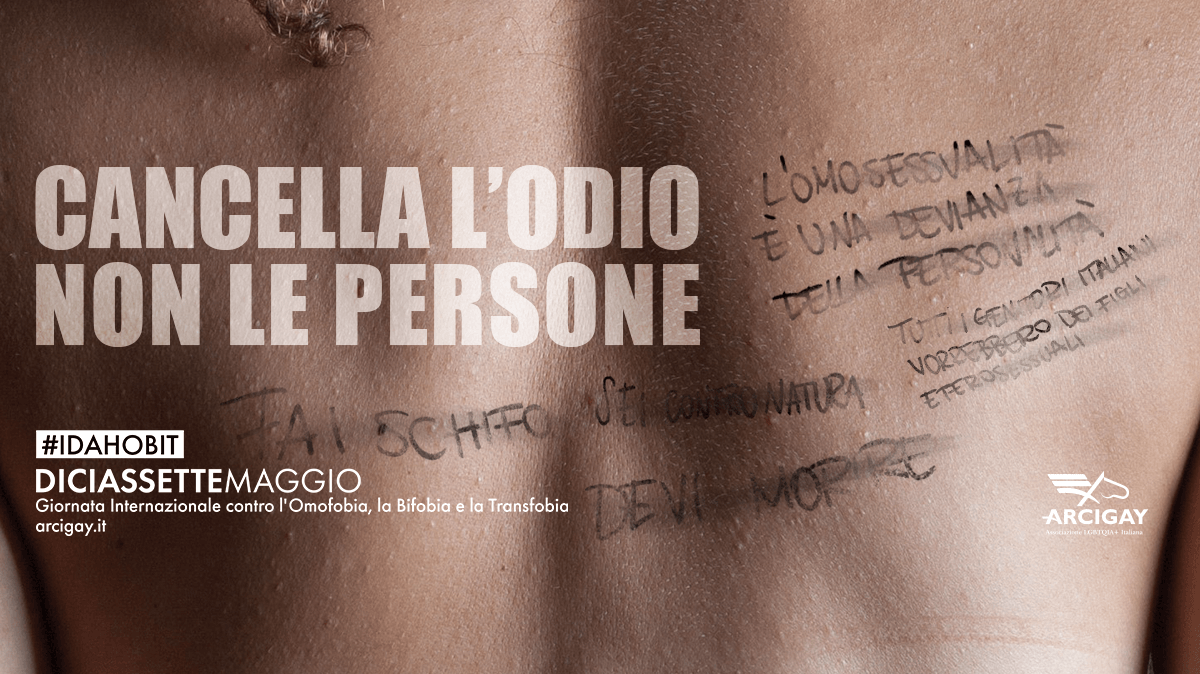Omobitransfobia, la nuova campagna Arcigay: “Cancella l’odio, non le persone LGBTQIA+”