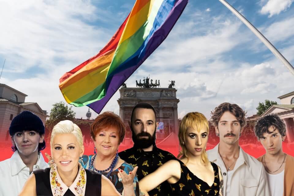Milano Pride 2023, pioggia di artisti sul palco. Ariete, Cabello, Ayane, Baby K, ComaCose, Berti e tantə altrə - cover milano pride 23 ospiti - Gay.it