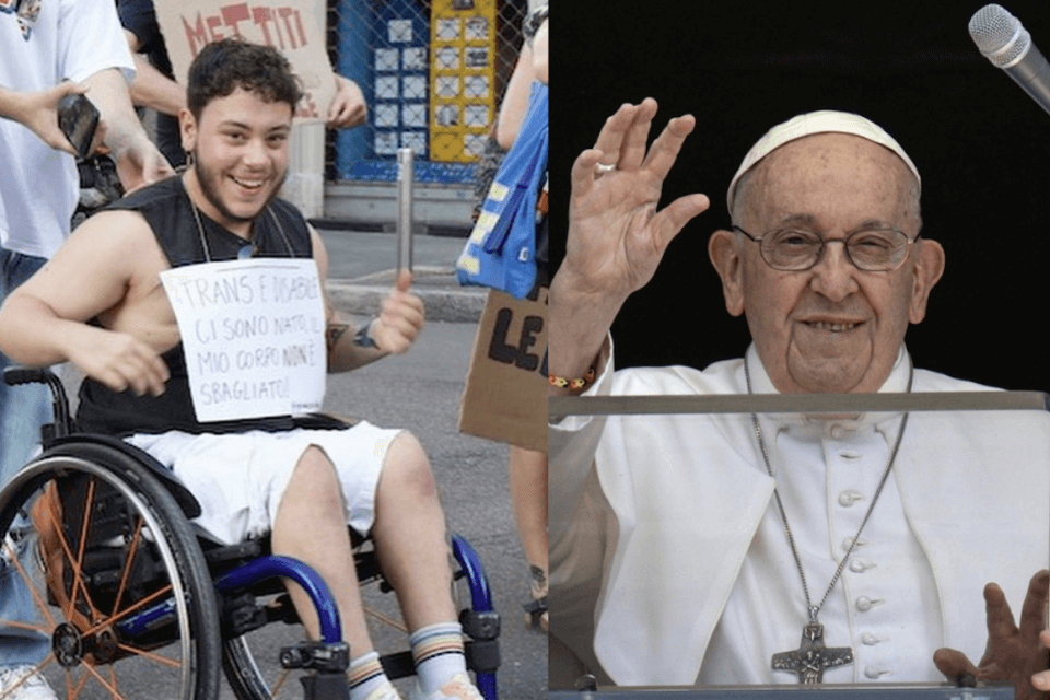 Papa Francesco a ragazzo trans: "Il Signore non schifa nessuno, vai avanti. Ci ama anche se peccatori" - Giona e Papa Francesco - Gay.it