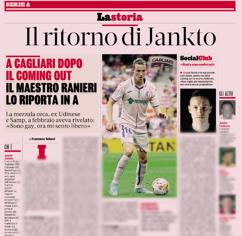 Jakub Jankto torna in serie A dopo il coming out. Abodi: "Non amo le ostentazioni, rispetto le scelte individuali" - AUDIO - Jakub Jankto 22 - Gay.it