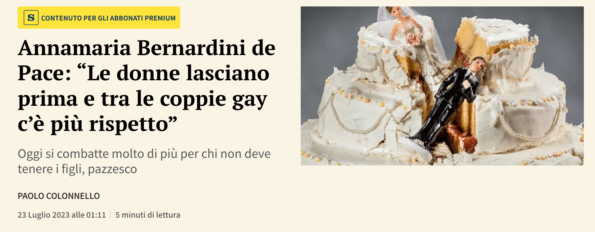 bernardini de pace la stampa coppie omosessuali coppie eterosessuali divorzio matrimonio