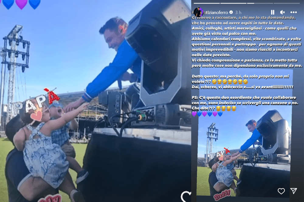Tiziano Ferro porta i suoi due figli al concerto e ha un’idea per loro